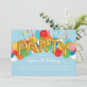 Rainbow Balloons kinderen Birthday Kaart (Staand voorkant)