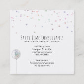 *~* Rainbow Balloons Party Event Planner Vierkante Visitekaartje (Achterkant)