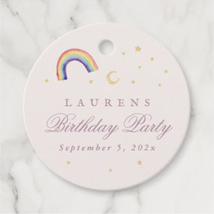Rainbow Balloons Unicorn Pink Birthday Party Girl Bedankjes Labels