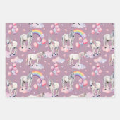 Rainbow Balloons Unicorn Pink Birthday Party Girl Inpakpapier Vel (Voorkant 2)