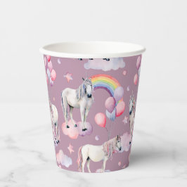 Rainbow Balloons Unicorn Pink Birthday Party Girl Papieren Bekers