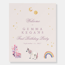 Rainbow Balloons Unicorn Roze Verjaardag welkom