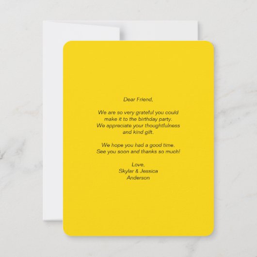 Rainbow & Balloons Verjaardag Bedankt Opmerking Ka Kaart (Achterkant)