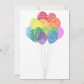 Rainbow Balloons White Birthday Kaart (Achterkant)