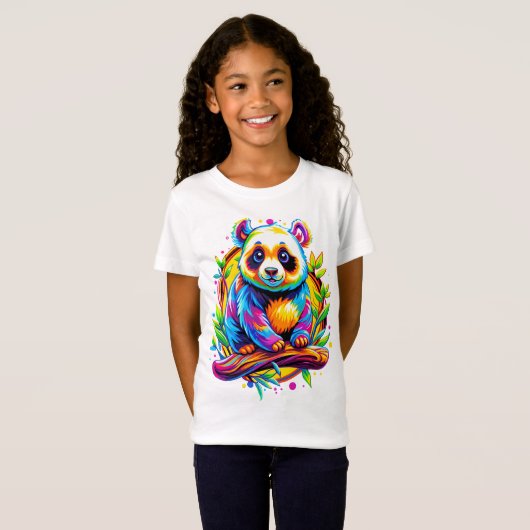 Rainbow Bamboo Panda T-shirt (Voorkant volledig)