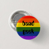 Rainbow Band Geek Ronde Button 3,2 Cm (Voorkant /achterkant)