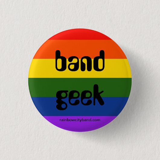 Rainbow Band Geek Ronde Button 3,2 Cm (Voorkant)