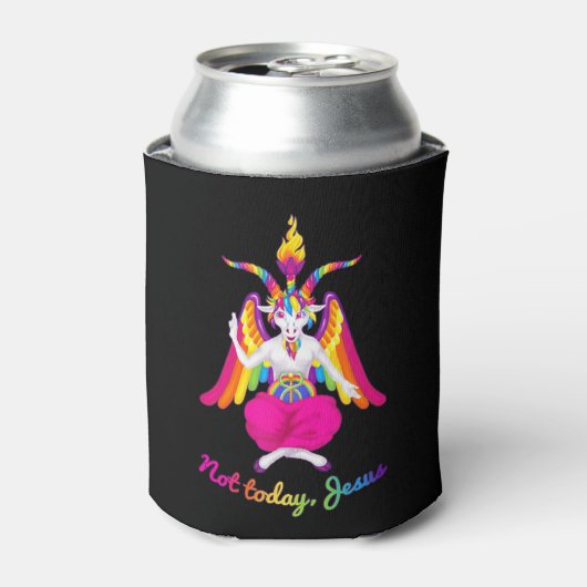 Rainbow Baphomet Not Today Jesus Kawaii Hail Satan Blikjeskoeler (Blikje Voorkant)