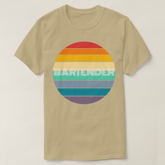 Rainbow BARTENDER Retro  T-shirt (Design voorkant)