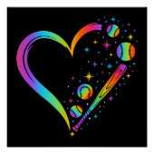 Rainbow Baseball Perfect Poster (Voorkant)