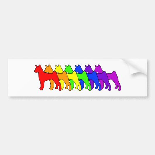 Rainbow Basenji Bumpersticker (Voorkant)