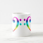 Rainbow Bass Clef Heart Koffiemok (Center)