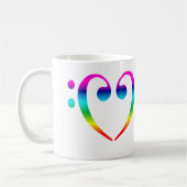 Rainbow Bass Clef Heart Koffiemok (Links)