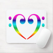 Rainbow Bass Clef Heart Muismat (Met muis)