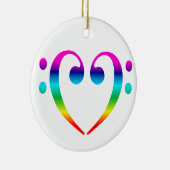 Rainbow Bass Clef Heart Ornament (Rechts)