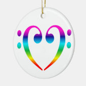 Rainbow Bass Clef Heart Ornament (Links)