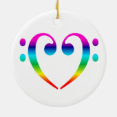 Rainbow Bass Clef Heart Ornament (Achterkant)