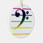 Rainbow Bass Clef Music Note Keramisch Ornament (Rechts)