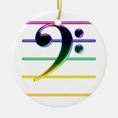 Rainbow Bass Clef Music Note Keramisch Ornament (Voorkant)