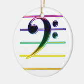 Rainbow Bass Clef Music Note Keramisch Ornament (Links)