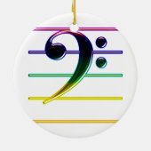 Rainbow Bass Clef Music Note Keramisch Ornament (Achterkant)