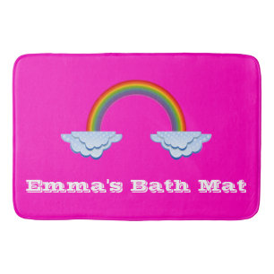 Rainbow Bath Mat op Hot Pink