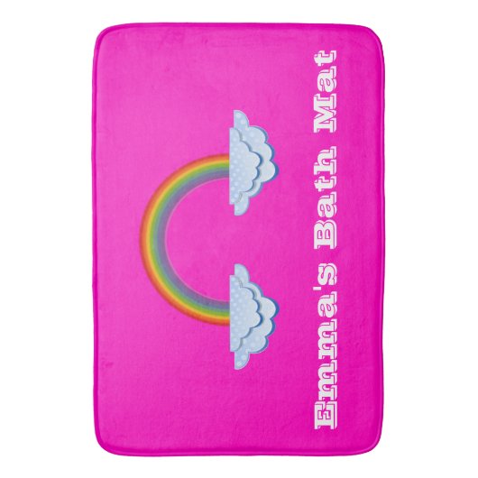 Rainbow Bath Mat op Hot Pink (Voorkant Verticaal)