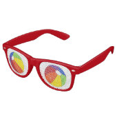 Rainbow Beach Ball Beachball Summer Party Shades Retro Zonnebril (Gekanteld)