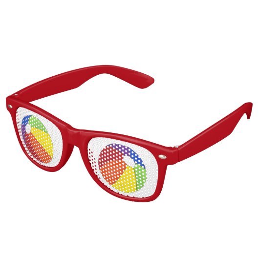 Rainbow Beach Ball Beachball Summer Party Shades Retro Zonnebril (Gekanteld)