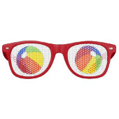 Rainbow Beach Ball Beachball Summer Party Shades Retro Zonnebril (Voorkant)