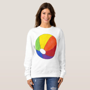 Rainbow Beach Ball Beachball Vacation Summer Fun Trui
