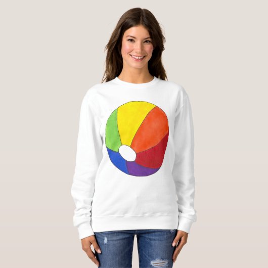 Rainbow Beach Ball Beachball Vacation Summer Fun Trui (Voorkant volledig)