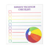 Rainbow Beach Ball Beachball Vacking Checklist Notitieblok (Voorkant)