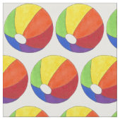 Rainbow Beach Balls Beachball Summer Fabric Stof (Close Up)