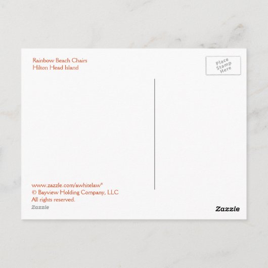 Rainbow Beach Chairs Briefkaart (Achterkant)