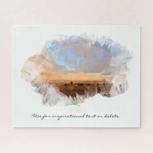 *~* Rainbow Beach Floral Ocean Artsy AR11 Jigzaag Legpuzzel (Horizontaal)