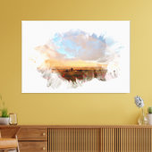 *~* Rainbow Beach Waves Ocean Artsy Floral AR11 Canvas Afdruk (Insitu (Woonkamer))