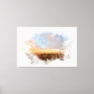 *~* Rainbow Beach Waves Ocean Artsy Floral AR11 Canvas Afdruk