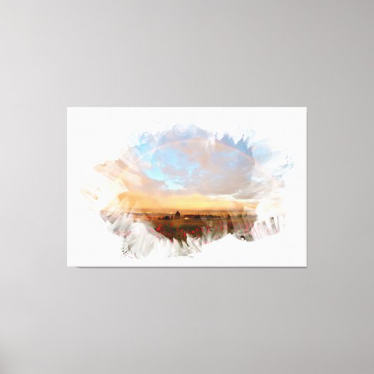 *~* Rainbow Beach Waves Ocean Artsy Floral AR11 Canvas Afdruk (Voorkant)