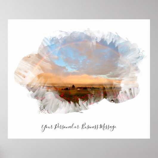 *~* Rainbow Beach Waves Ocean Artsy Floral AR11 Poster (Voorkant)