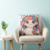 Rainbow Bear Girl Candy Pop Pillow Kussen (Stoel)