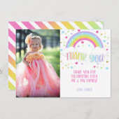 Rainbow Bedankt Fotokaart - Pastel Kaart (Voorkant / Achterkant)