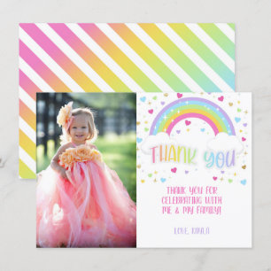 Rainbow Bedankt Fotokaart - Pastel Kaart