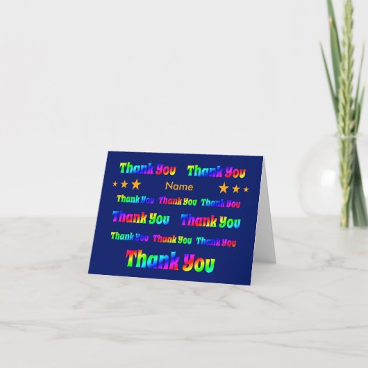 Rainbow bedankt je persoonlijke aangepaste naam (Voorkant)