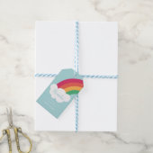 Rainbow bedankt kinderen voor hun verjaardag cadeaulabel (Met Touw)