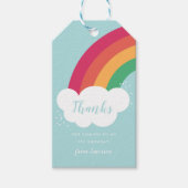 Rainbow bedankt kinderen voor hun verjaardag cadeaulabel (Voorkant)