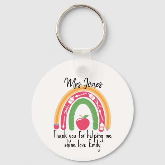 Rainbow bedankt leraar cadeausleutel ring sleutelhanger (Achterkant)