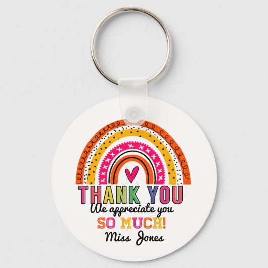 Rainbow bedankt leraar cadeausleutel ring sleutelhanger (Voorkant)