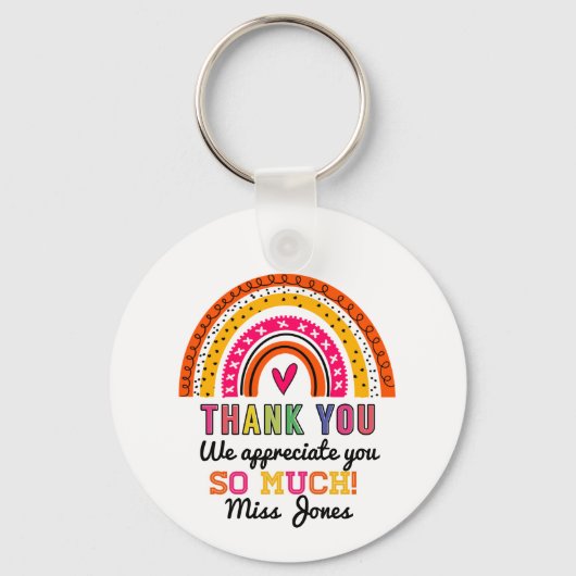 Rainbow bedankt leraar cadeausleutel ring sleutelhanger (Voorkant)