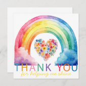 Rainbow Bedankt Leraar Waardering Kaart (Voorkant / Achterkant)